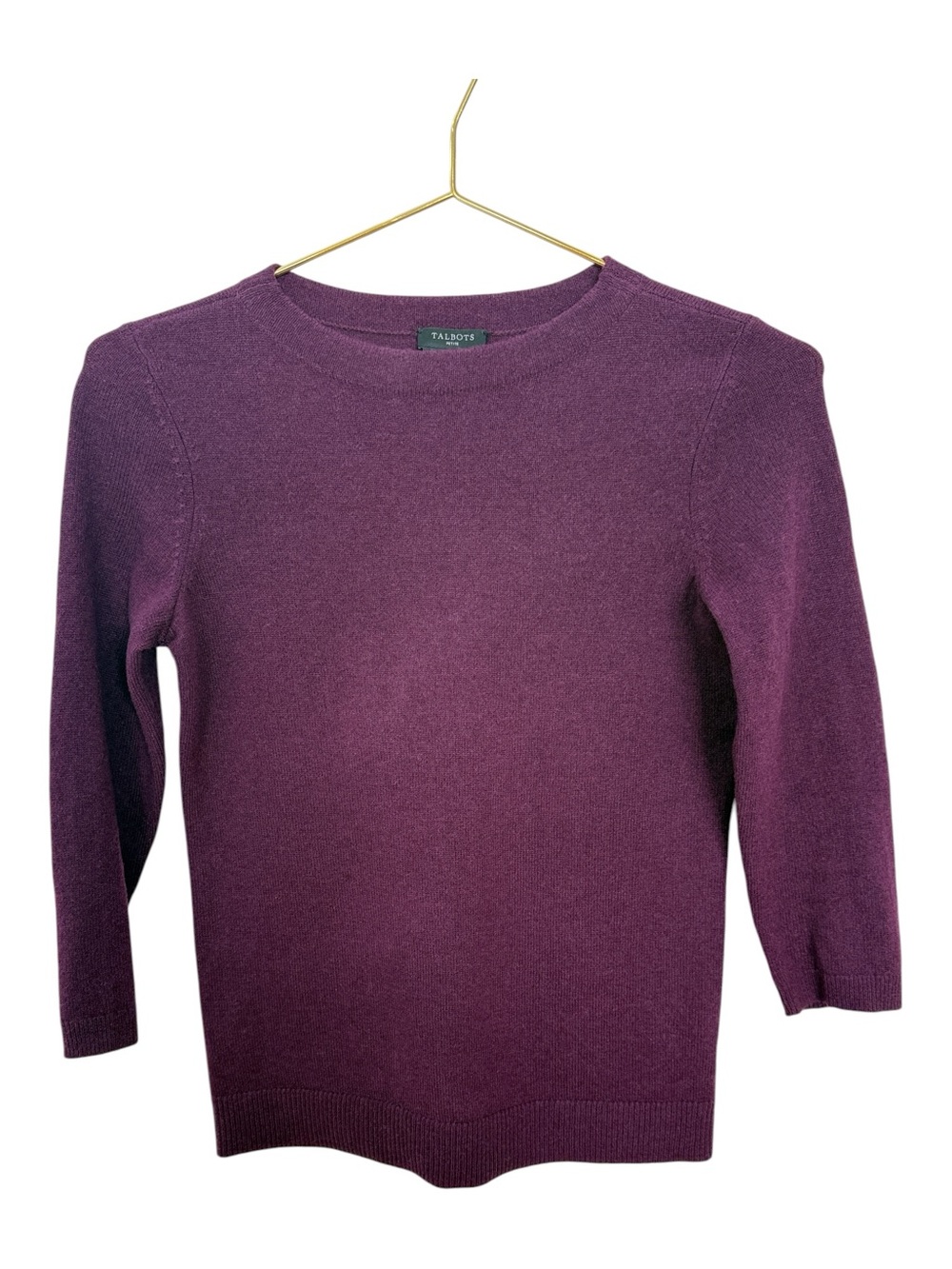 Talbots Pure Cashmere Sweater Womens XSP Purple Crew Neck